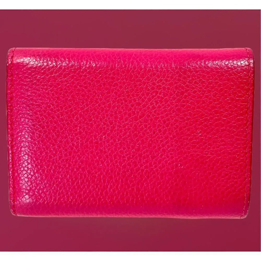 Saint Laurent Trifold Compact Mini Wallet Pink Leather Summer Luxury Minimalist
